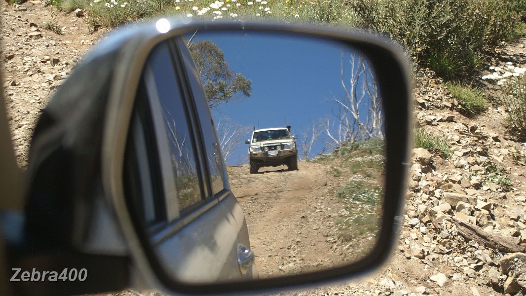 30-Admiring the reflections of the bush on Mt Pinnibar Track.JPG - 30-Admiring the reflections of the bush on Mt Pinnibar Track